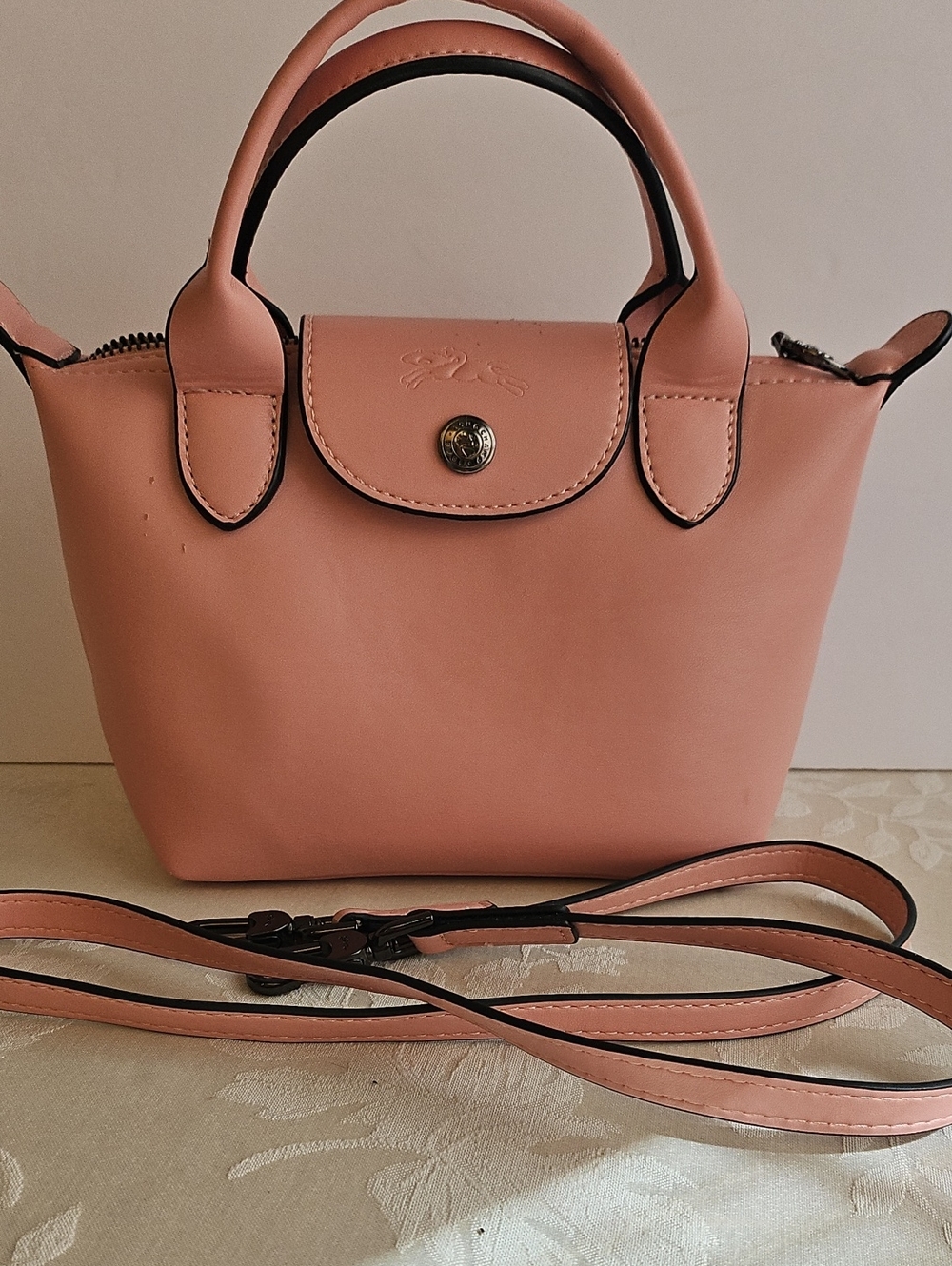Longchamp Small Leather Le Pliage Bag